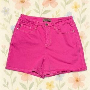 Judy Blue Women's Pink Denim Shorts Size Large - Summer Casual Preppy